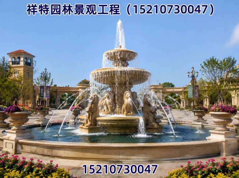 曲阳县广场喷泉展示图